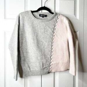 Tabula Rasa Dante Grey Pink Knit Long Sleeve Sweater Women's Size Medium M